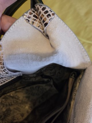 Bolso Piel Gran Capacidad Beige/Plata