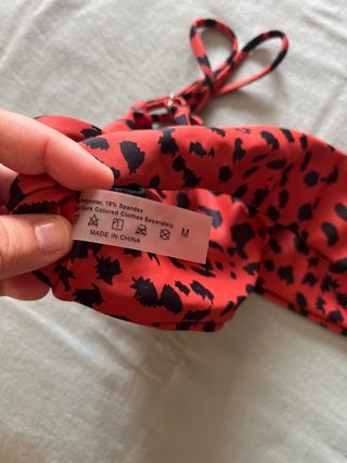 Top Bikini Shein Estampado Animal Print Rojo