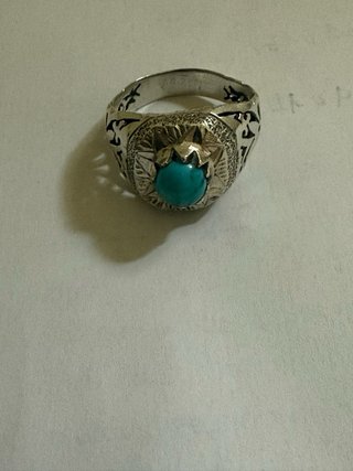 Anillo Plata Antigua con Piedra Roja