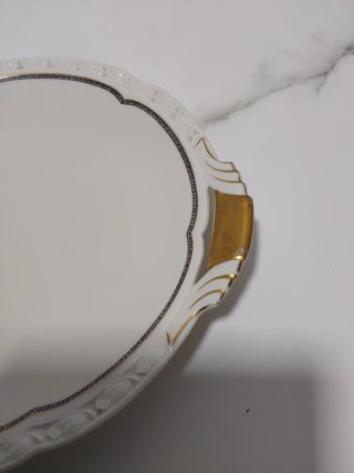3 Bandejas Porcelana y cristal Antiguas