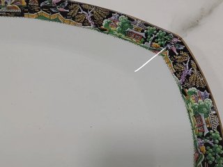 3 Bandejas Porcelana y cristal Antiguas