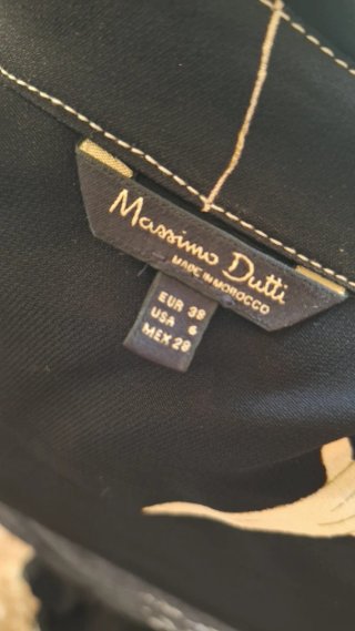 Vestido Massimo Dutti floral negro