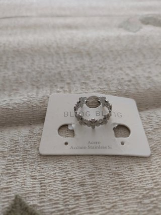 Anillo acero BLING BLING Flores Ajustable Acero