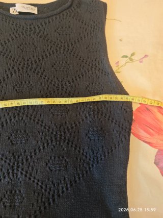 Vestido de punto Zara azul oscuro