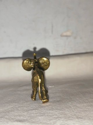 Figura Elefante Bronce Macizo Repujado Antigua