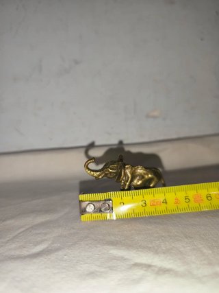 Figura Elefante Bronce Macizo Repujado Antigua