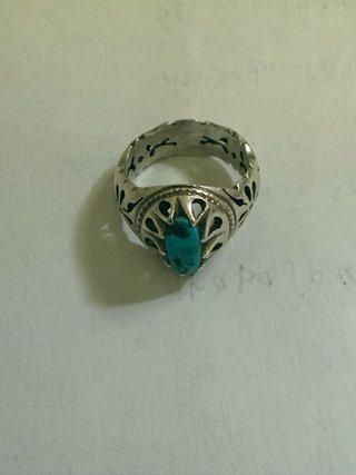 Anillo Plata Antigua Turquesa Afganistán