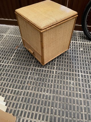 Baúl Asiento Mimbre con Cajón