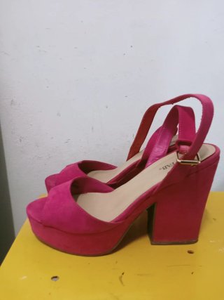 Sandalias Just Fab Rosas Tacon Plataforma