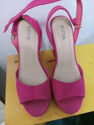 Sandalias Just Fab Rosas Tacon Plataforma