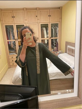 Conjunto abaya tirantes + kimono