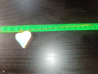 Collar Corazón Blanco Acero Dorado 48cm
