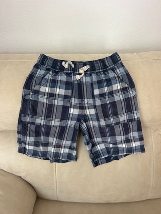 Pantalones cortos a cuadros azul 6 años