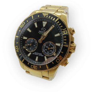 RELOJ DE PULSERA JAGUAR J899 ESFERA NEGRA CORREA DORADA