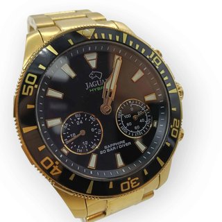RELOJ DE PULSERA JAGUAR J899 ESFERA NEGRA CORREA DORADA