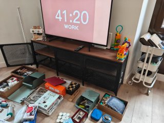 Mueble TV IKEA FJÄLLBO Negro/Madera