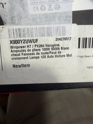 Bombillas H7 WinPower 100W Halógenas Nuevas