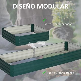 Jardinera Elevada Acero Galvanizado Fondo Abierto