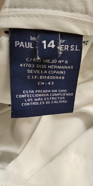 Bermudas Chino Spagnolo Blancas Talla 14 (XS)
