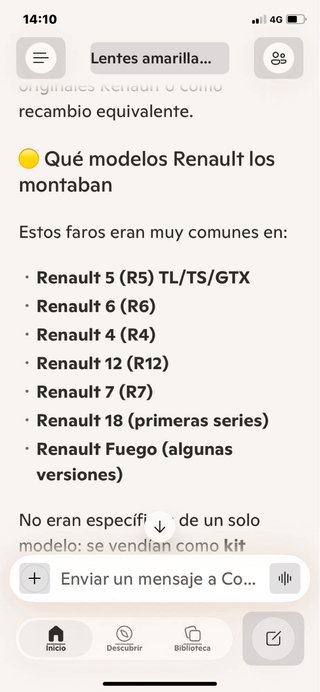 Faro Antiniebla Renault 4,5 TS/TX Amarillo R6, 12