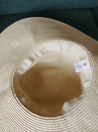 Sombrero de ala ancha blanco roto