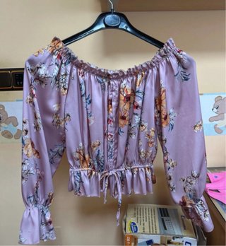 Blusa floral manga larga