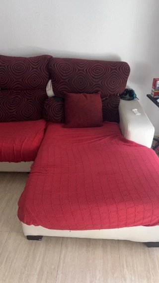 Sofá modular tela y polipiel