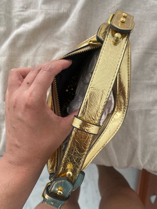 Bolso Zara Dorado Sin Usar