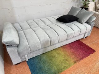 Sofá Cama Terciopelo Gris con Arcón