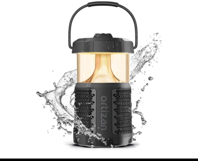 Altoparlante Bluetooth portatile Ortizan con lampada LED