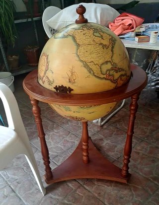 Mueble Bar Globo Terráqueo Madera
