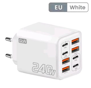 Cargador GaN 240W EU Blanco
