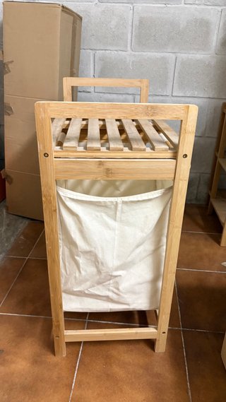Mueble Cesto Ropa Sucia Bambú Doble