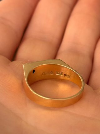 Anillo Oro 6g Diamante 4 Sellos