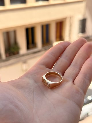 Anillo Oro 6g Diamante 4 Sellos