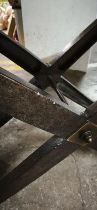 Consola de metal y mármol beige/gris