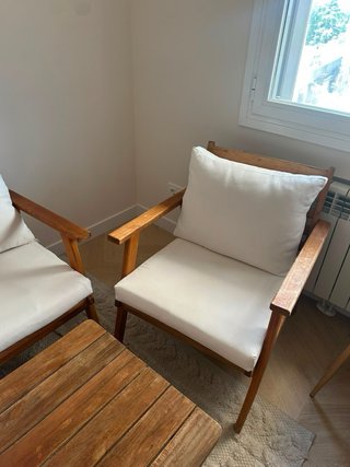 Conjunto Sofás Madera y Mesa Terraza/Jardín
