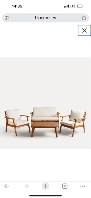 Conjunto Sofás Madera y Mesa Terraza/Jardín