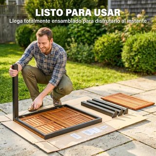 Mesa Jardín Extensible Acacia Natural 4-6 Personas