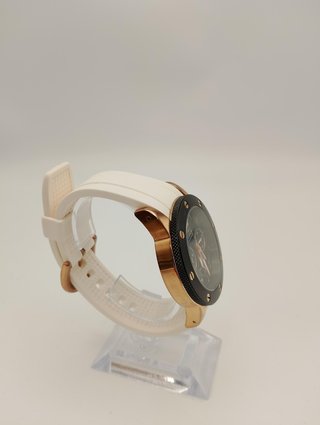RELOJ VICEROY 47655 ESFERA NEGRA CORREAS BLANCAS