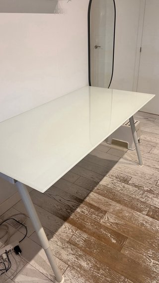 Mesa escritorio cristal y metal
