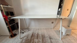 Mesa escritorio cristal y metal