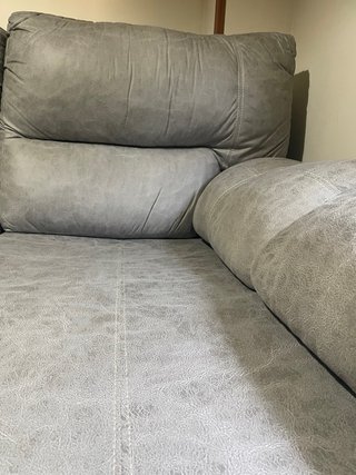 Sofá modular gris terciopelo