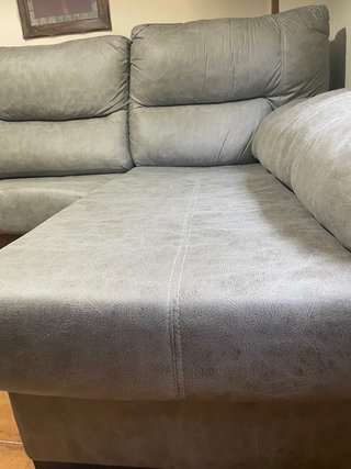 Sofá modular gris terciopelo