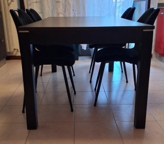 Tavolo allungabile Wengé, moderno 160/200x90x75