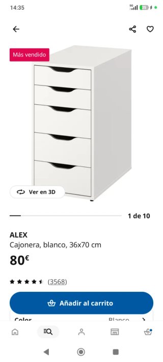 Cajoneras Alex Ikea Blancas