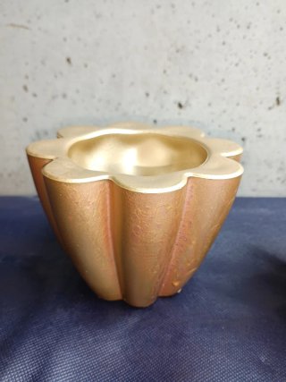 Conjunto de 2 Vasos Decorativos Flor Dourado