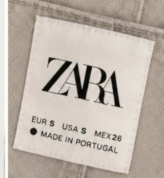 Peto Zara tela vaquera beige/gris Talla S