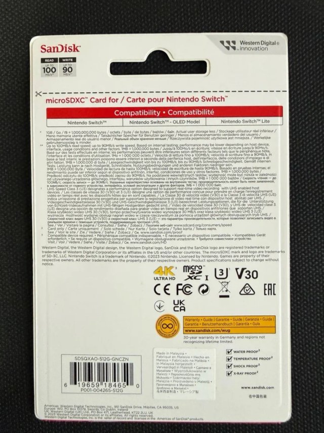 Tarjeta microSD SanDisk 512GB Nintendo Switch