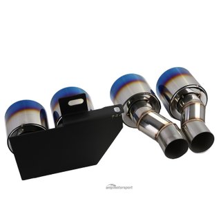 COLA + EMBELLECEDOR DE ESCAPE DOBLE DE TITANIO DUPLEX CON 4 SALIDAS LOOK-M PARA BMW F10/F11